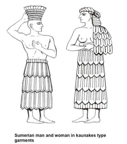 historia da moda sumerios kaunake masculina e feminina